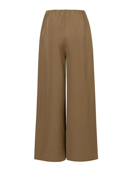 High Waist Solid Trousers