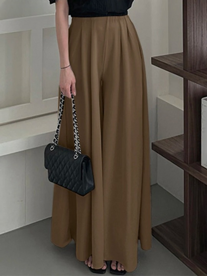 High Waist Solid Trousers