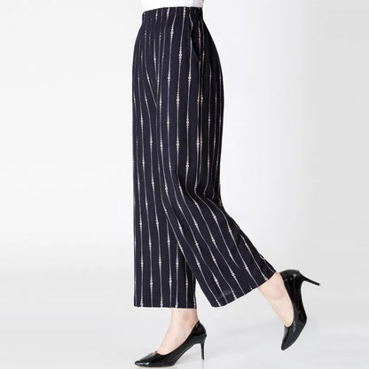 Cotton Wide Leg Pants Solid Print