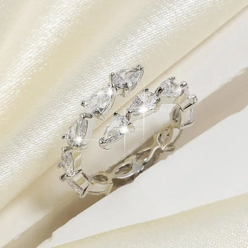 Square Zirconia Open Rings