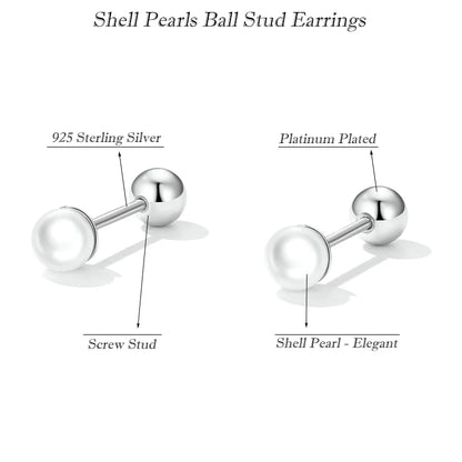 Charm Pearl Beads Screw Stud