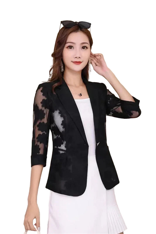 Hollow Lace Three-quarter Sleeve