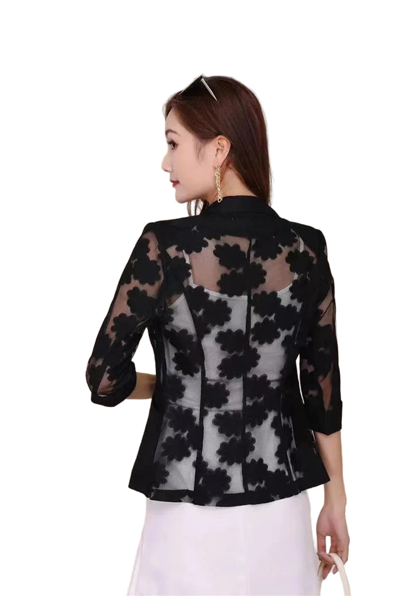 Hollow Lace Three-quarter Sleeve