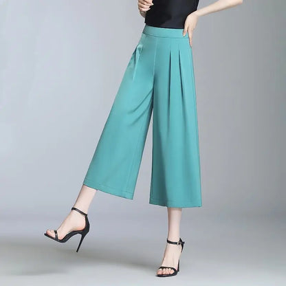 Loose Satin Wide Leg Trousers