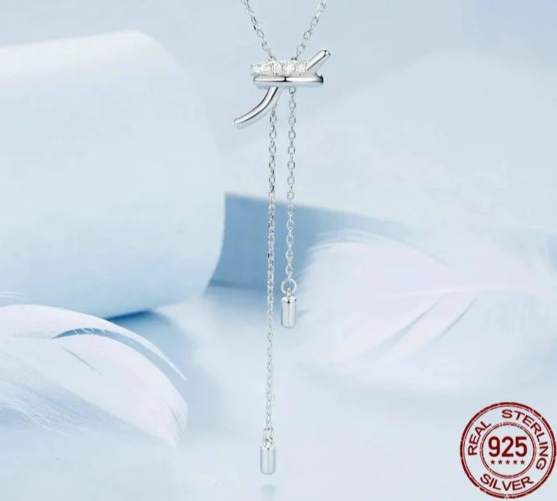 Silver Adjustable Knots Pendant Necklace