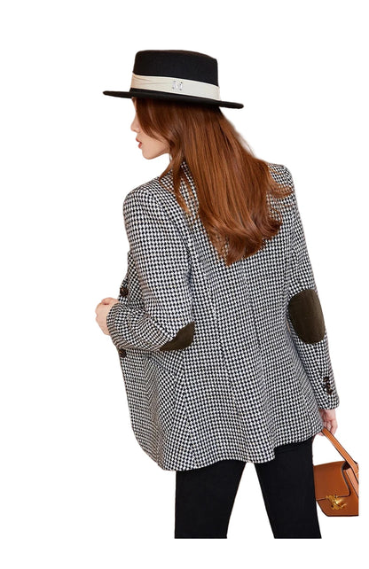 Plaid Blazer Tempeament Wool