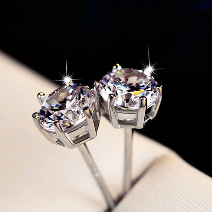 Silver Cubic Zirconia Stud Earrings