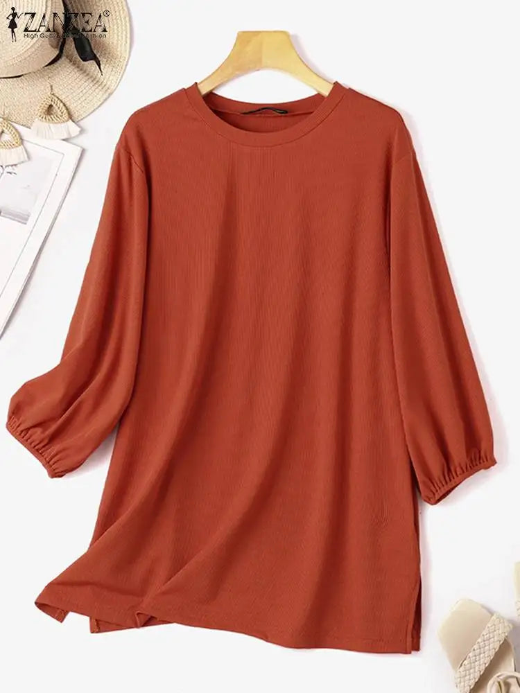 Puff Sleeve O-Neck Shirt