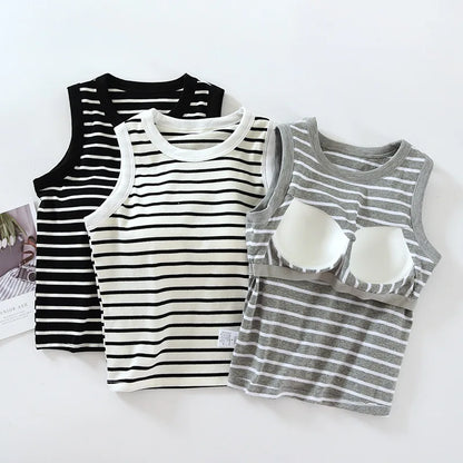 Cotton Striped  Padded Bust