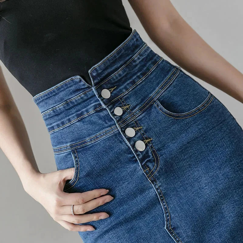 Split Denim Skirt