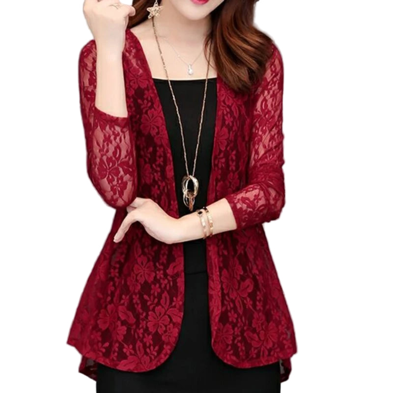 Blouse Boho Tops Lace Chiffon