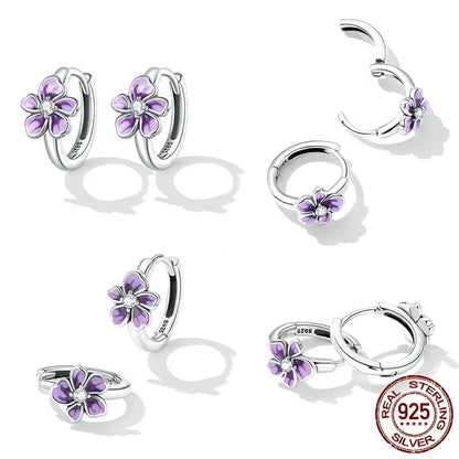 Flower Series Hoop Earrings Piercing Ear Buckles