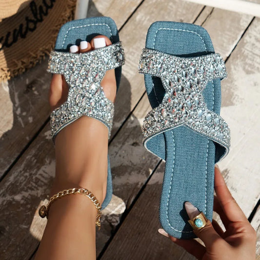 Crystal Slippers Flats