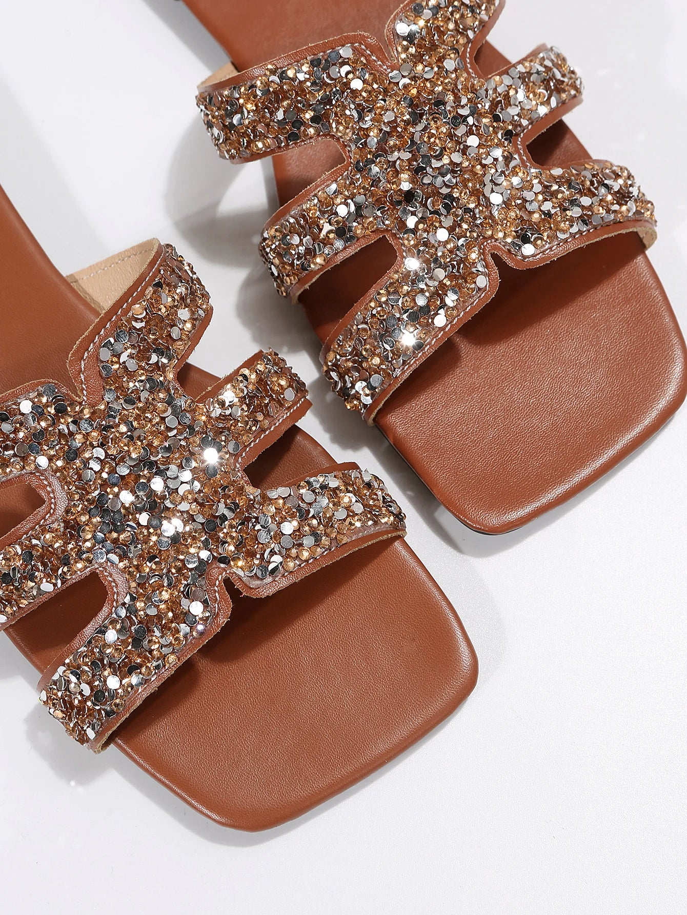 Crystal Sandals Square