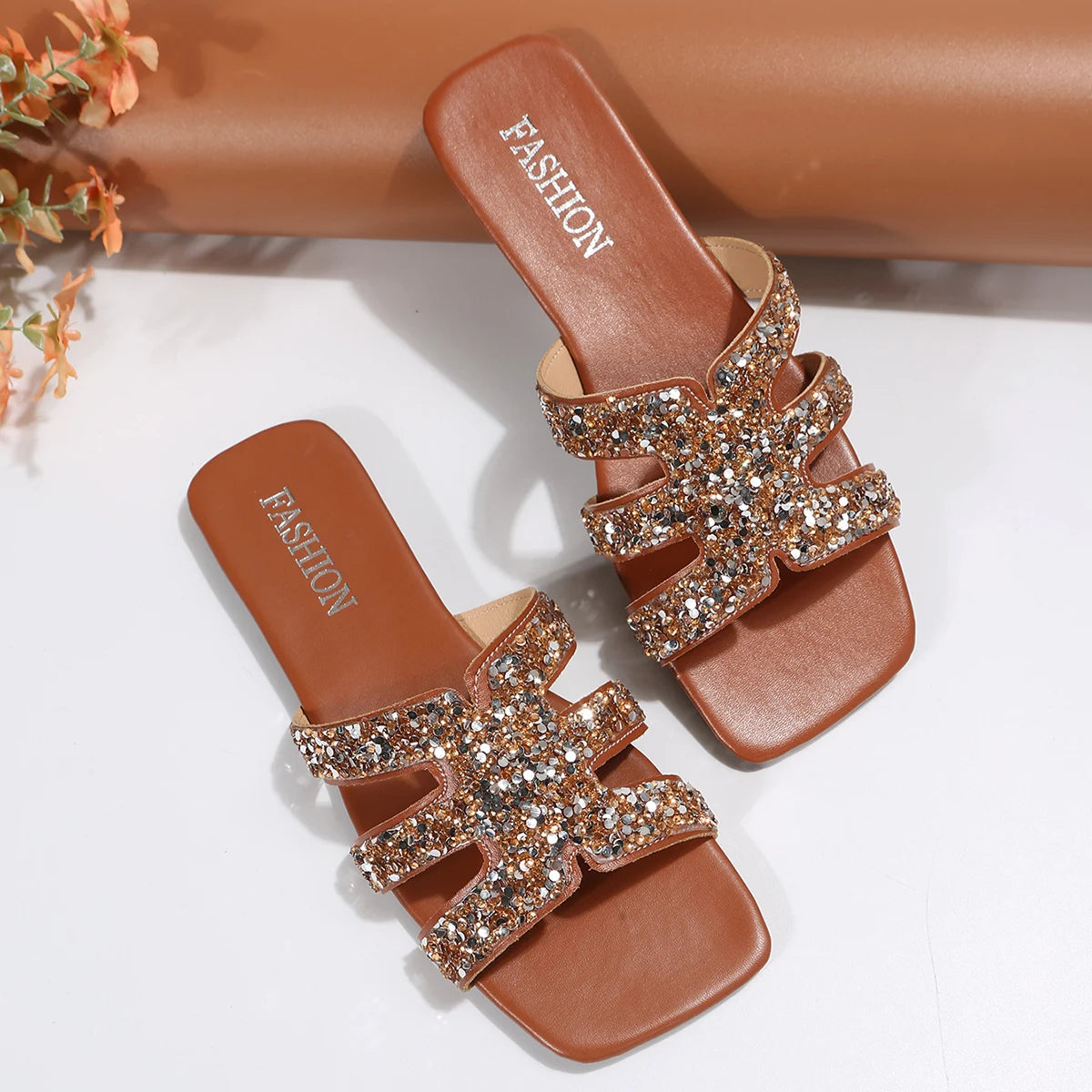 Crystal Sandals Square