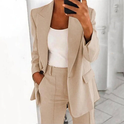 Blazer Long Sleeve Faux Pockets