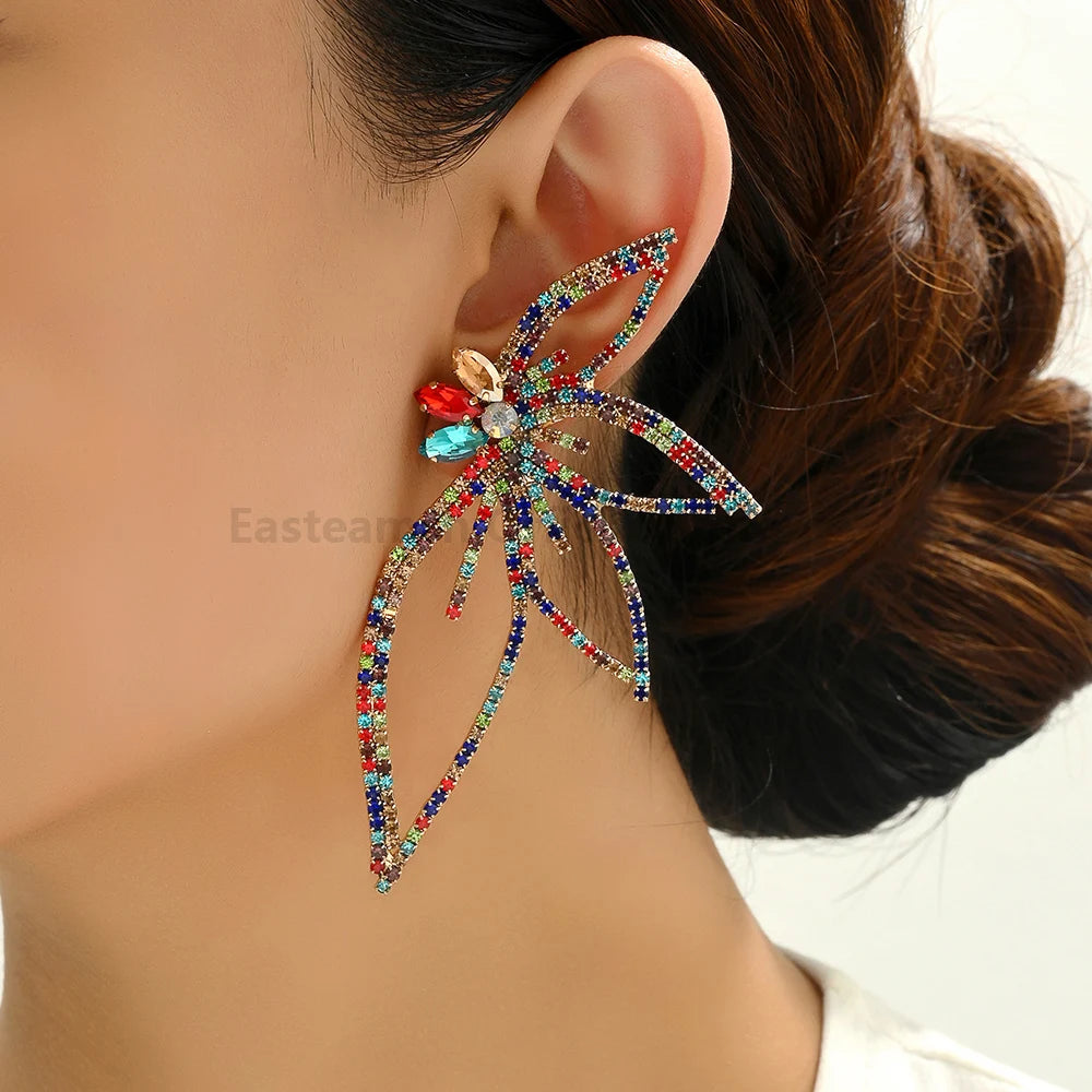 Charm Wing Big Stud Earrings