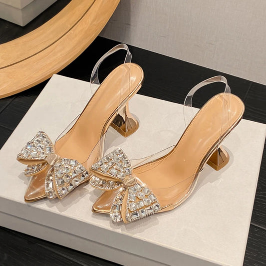 Butterfly-knot Crystal Designer Pumps