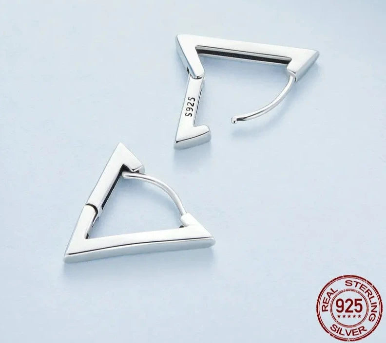 Silver Small Triangle Earrings