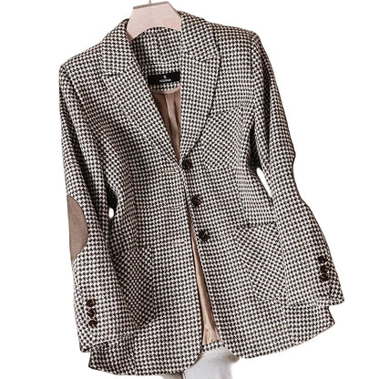 Plaid Blazer Tempeament Wool