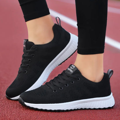 Breathable Walking Mesh Lace Up Flat