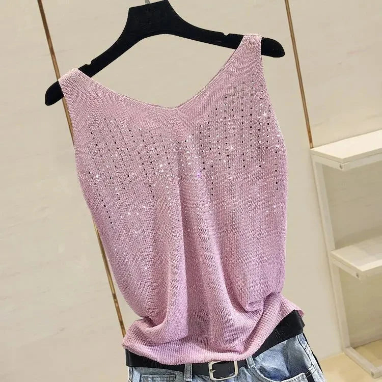 Rhinestones Tank Top