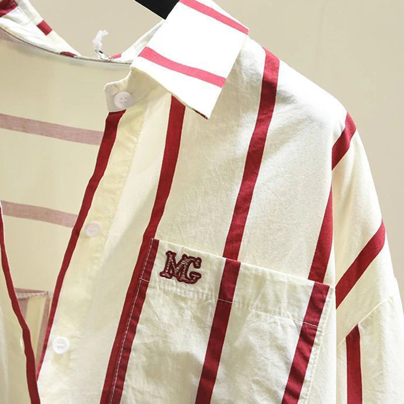 Letter Embroidered Shirt