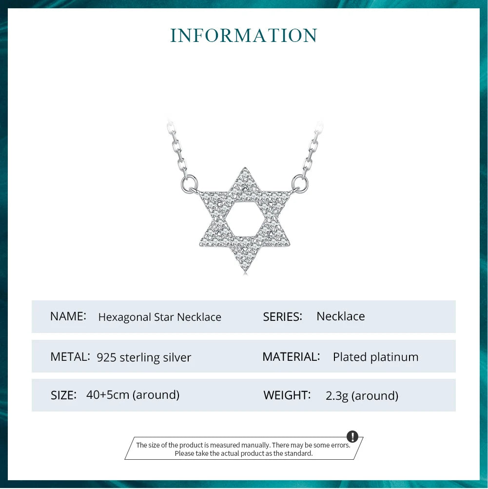 Silver Star of David Pendant Necklace