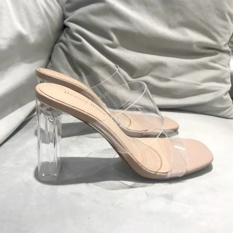 Jelly Slippers Open Toe High Heels