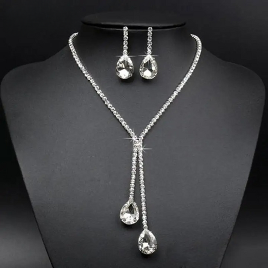 Luxury Water Drop Crystal Rhinestone Set