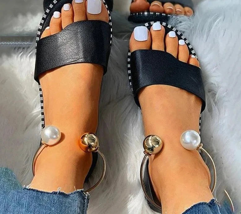 Beaded Pearly Sandals