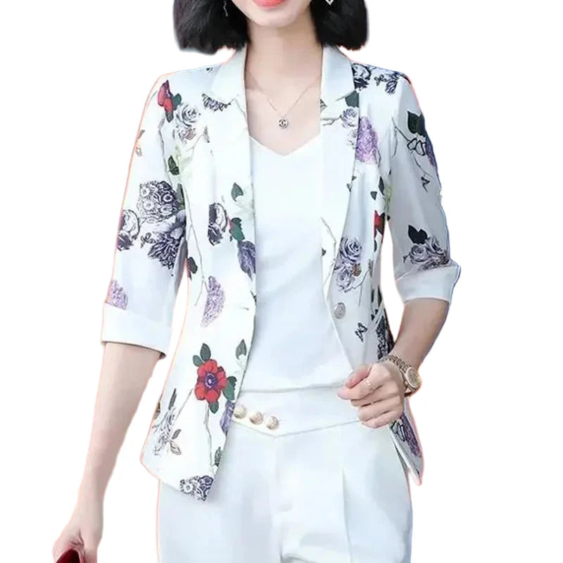 Slim Fit Printed Cardigan Polo Collar