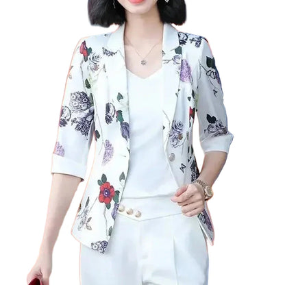 Slim Fit Printed Cardigan Polo Collar