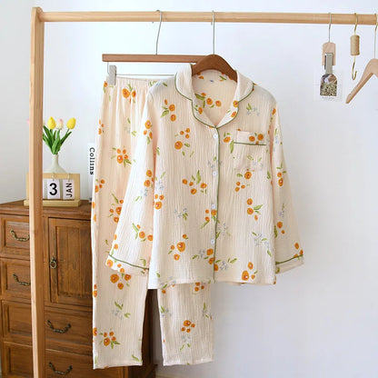 Pajama Set 100% Cotton Crepe Fresh Sweet