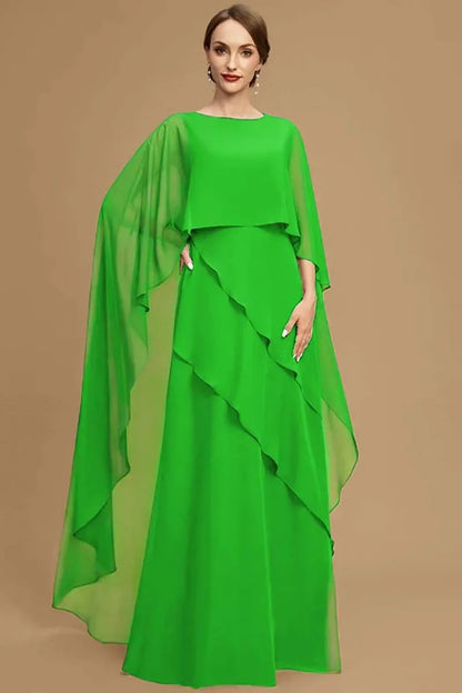 Elegant Women Party Dress Chiffon Batwing