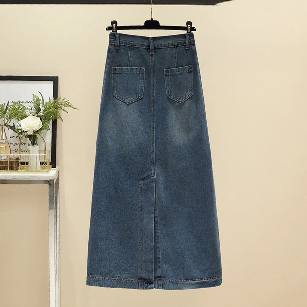 Denim Skirt High Waist