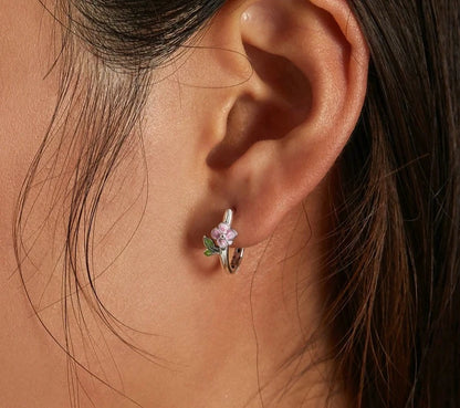 Flower Series Hoop Earrings Piercing Ear Buckles