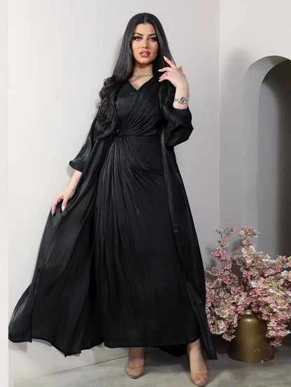 Abaya 2 Piece Set Silky Satin