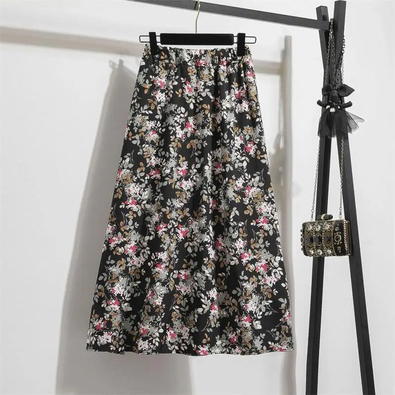 Chiffon skirt Casual Floral Printed