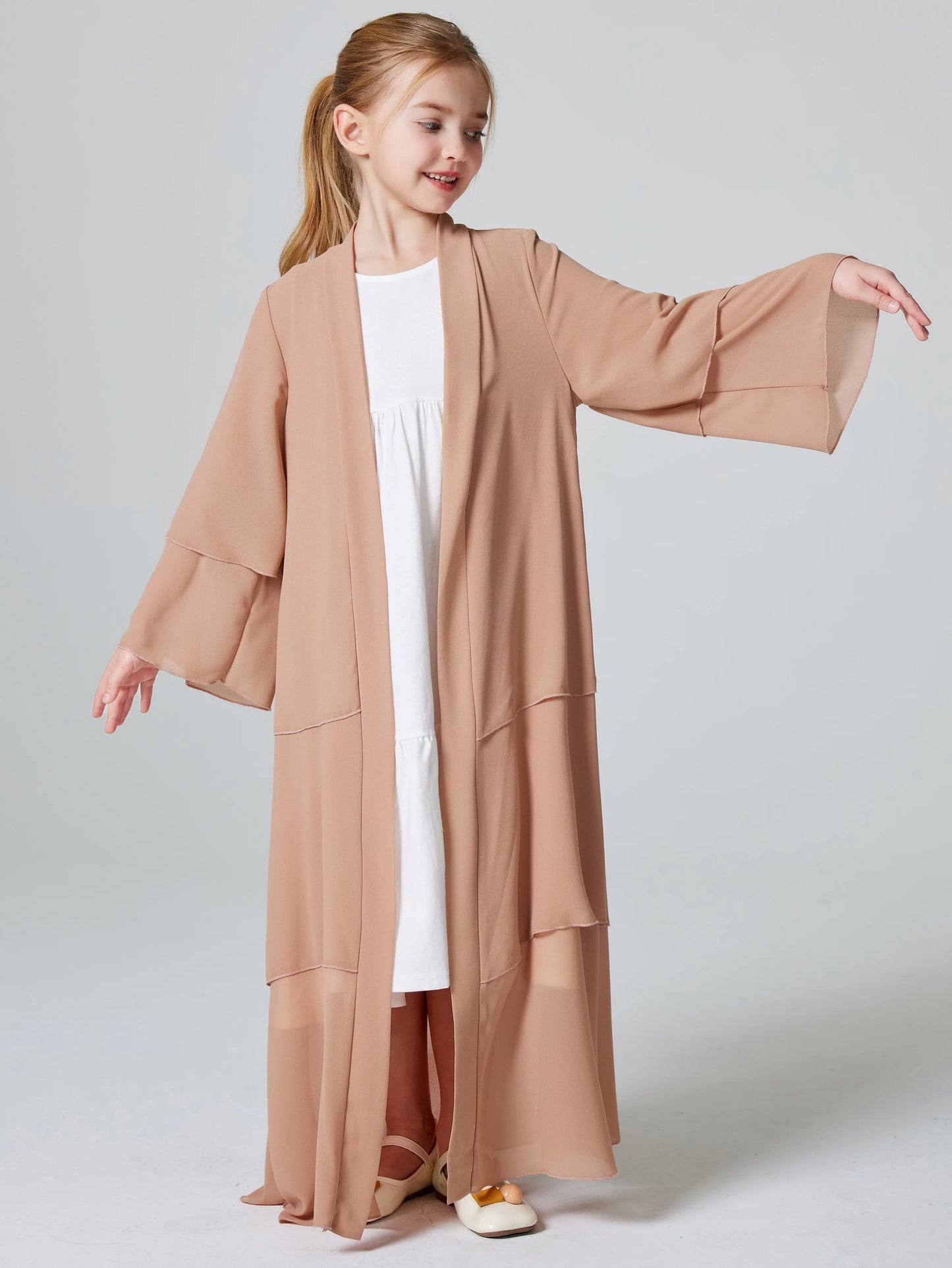 kids Layered Chiffon Abaya