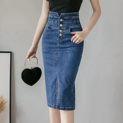 Split Denim Skirt