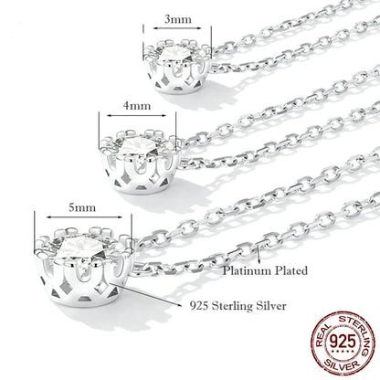 Sterling Silver Geometric Cut Sparkling Zircon Pendant Necklace