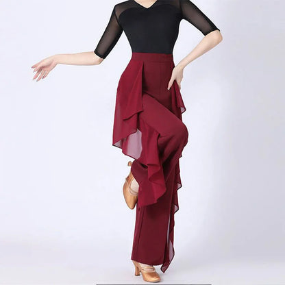 Elegant Women High Waist Chiffon Pants