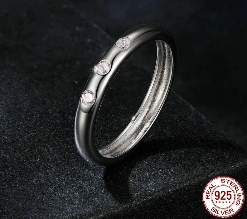 Silver Eternity Rings White Gold Plated