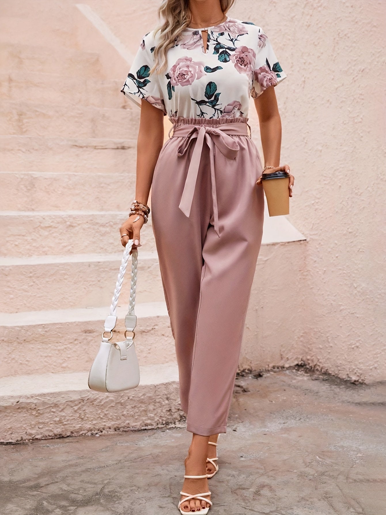 Floral Print Elegant Pantsuits